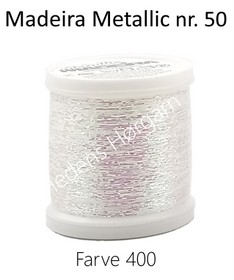 Madeira Metallic nr. 50 farve 400 hvid blank